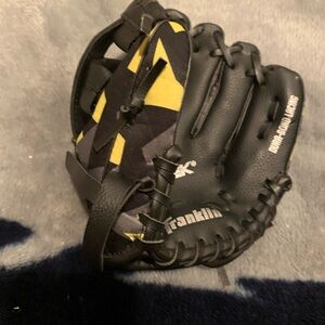 Franklin Black and Yellow Kids Baseball Glove
